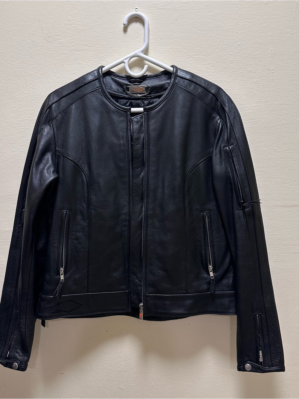 Power Trip Black Leather Women’s Motorcycle Jacket - Medium